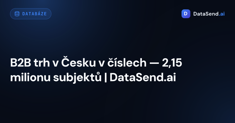 B2B trh v Česku v číslech — 2,15 milionu subjektů | DataSend.ai