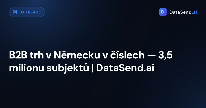 B2B trh v Německu v číslech — 3,5 milionu subjektů | DataSend.ai