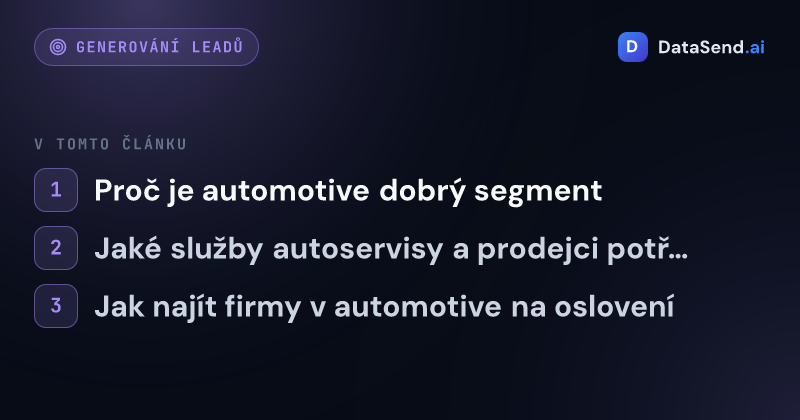 Jak oslovit autoservisy a prodejce aut | DataSend.ai