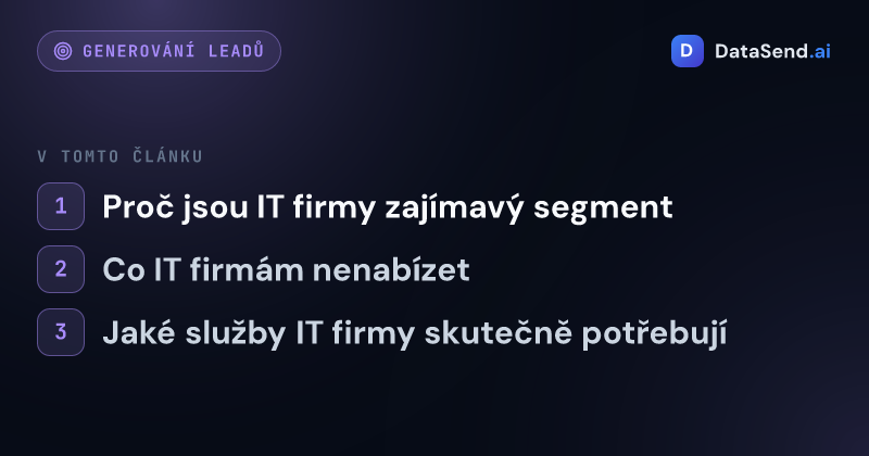 Jak oslovit IT a softwarové firmy a získat je jako klienty | DataSend.ai