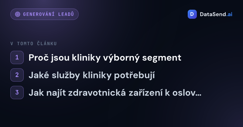 Jak oslovit kliniky a zdravotnická zařízení | DataSend.ai