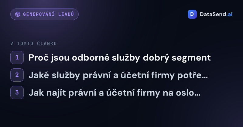 Jak oslovit právní kanceláře a účetní firmy | DataSend.ai