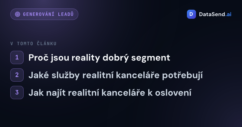 Jak oslovit realitní kanceláře a získat je jako klienty | DataSend.ai