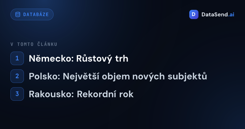 Kolik nových firem vzniká ročně ve střední Evropě (data 2025) | DataSend.ai