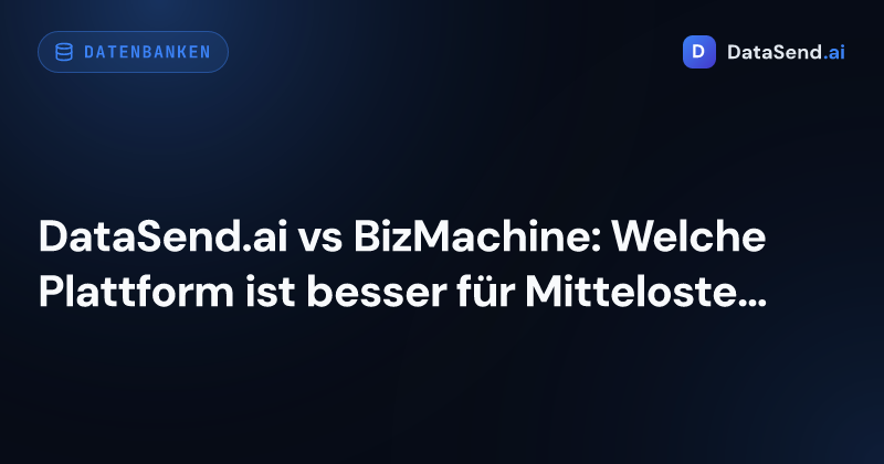 DataSend.ai vs BizMachine: Welche Plattform ist besser für Mittelosteuropa?