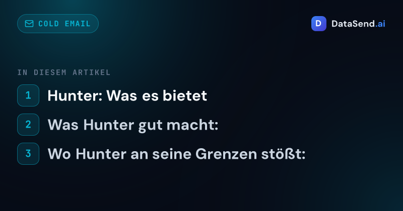 Hunter vs Snov.io — welches E-Mail-Tool ist besser | DataSend.ai