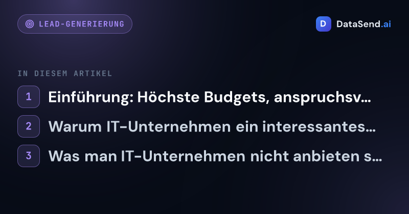 Wie man IT- und Softwareunternehmen anspricht und sie als Kunden gewinnt | DataSend.ai