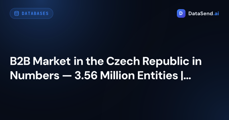 B2B Market in the Czech Republic in Numbers — 3.56 Million Entities | DataSend.ai