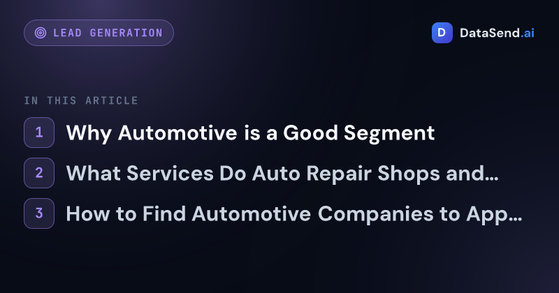 How to Approach Auto Repair Shops and Car Dealers | DataSend.ai