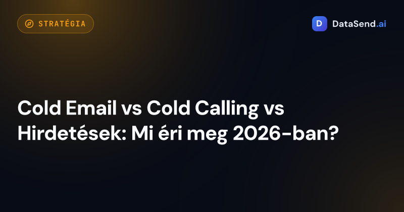 Cold Email vs Cold Calling vs Hirdetések: Mi éri meg 2026-ban?