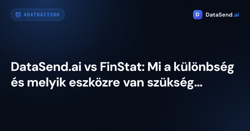 DataSend.ai vs FinStat: Mi a különbség és melyik eszközre van szüksége?