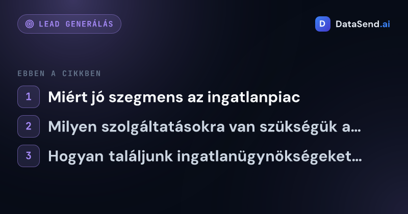 Hogyan célozzuk meg az ingatlanügynökségeket és szerezzük meg őket mint ügyfeleket | DataSend.ai