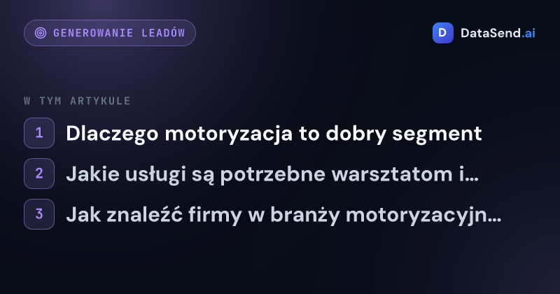 Jak dotrzeć do warsztatów samochodowych i dealerów aut | DataSend.ai