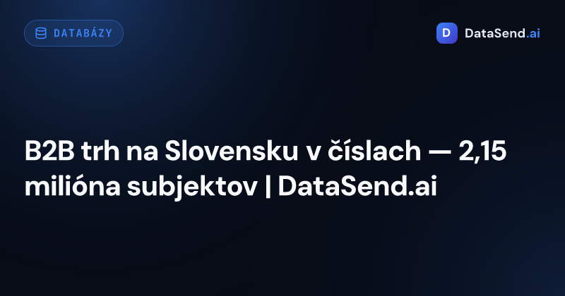 B2B trh na Slovensku v číslach — 2,15 milióna subjektov | DataSend.ai